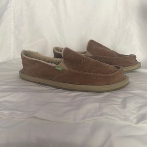 Sanuk Corduroy Fleece Lines Slip On Shoes